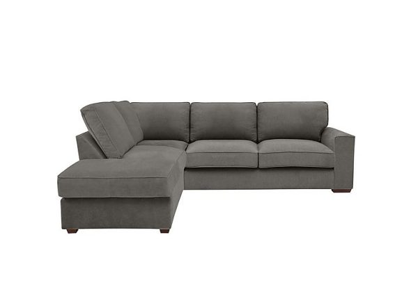 Cory Fabric Left Hand Facing Corner Chaise Classic Back Sofa Bed Cosmo Pewter