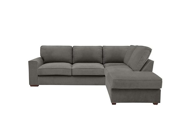 Cory Fabric Right Hand Facing Corner Chaise Classic Back Sofa Bed Cosmo Pewter