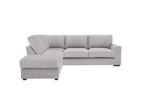 Cory Fabric Left Hand Facing Corner Chaise Classic Back Sofa Bed Cosmo Silver