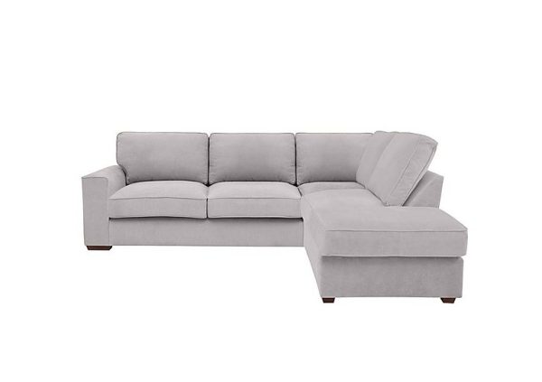 Cory Fabric Right Hand Facing Corner Chaise Classic Back Sofa Bed Cosmo Silver