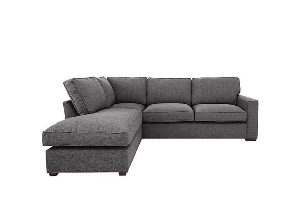 Cory Fabric Left Hand Facing Corner Chaise Classic Back Sofa Bed Dallas Charcoal