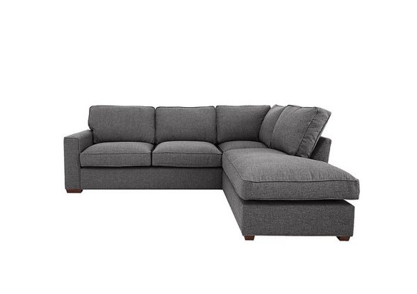 Cory Fabric Right Hand Facing Corner Chaise Classic Back Sofa Bed Dallas Charcoal