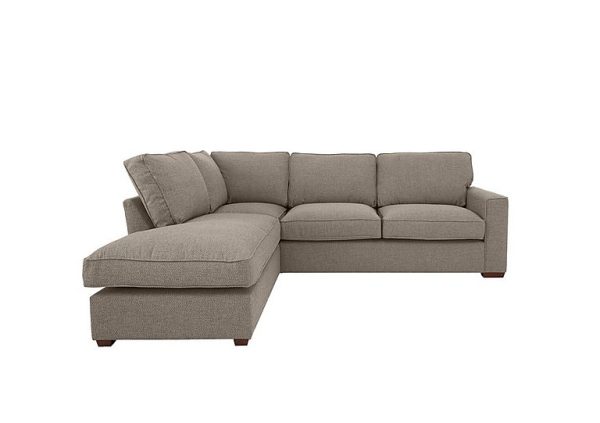 Cory Fabric Left Hand Facing Corner Chaise Classic Back Sofa Bed Dallas Natural