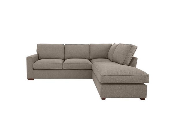 Cory Fabric Right Hand Facing Corner Chaise Classic Back Sofa Bed Dallas Natural