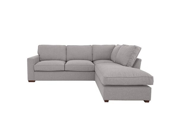 Cory Fabric Right Hand Facing Corner Chaise Classic Back Sofa Bed Dallas Silver