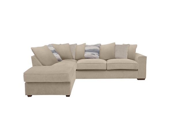 Cory Fabric Left Hand Facing Corner Chaise Scatter Back Sofa Bed Cosmo Linen Taupe Pack