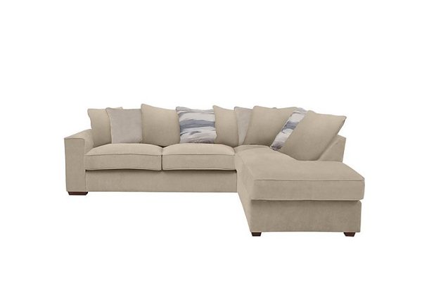 Cory Fabric Right Hand Facing Corner Chaise Scatter Back Sofa Bed Cosmo Linen Taupe Pack