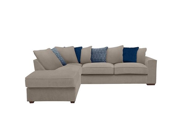 Cory Fabric Left Hand Facing Corner Chaise Scatter Back Sofa Bed Cosmo Mist Blue Pack