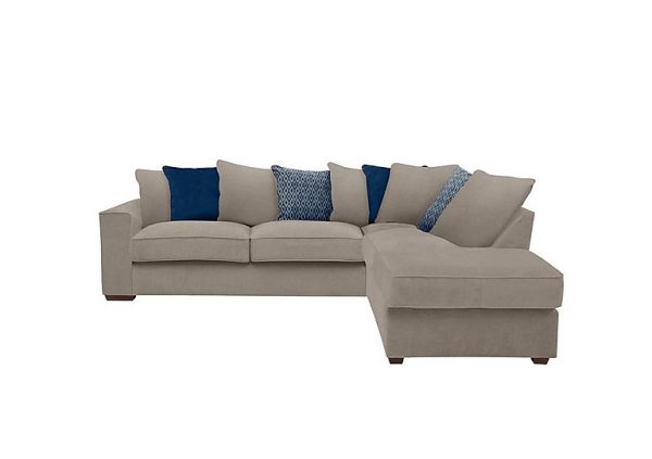 Cory Fabric Right Hand Facing Corner Chaise Scatter Back Sofa Bed Cosmo Mist Blue Pack