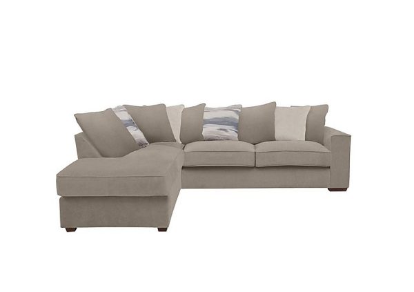 Cory Fabric Left Hand Facing Corner Chaise Scatter Back Sofa Bed Cosmo Mist Cream Pack