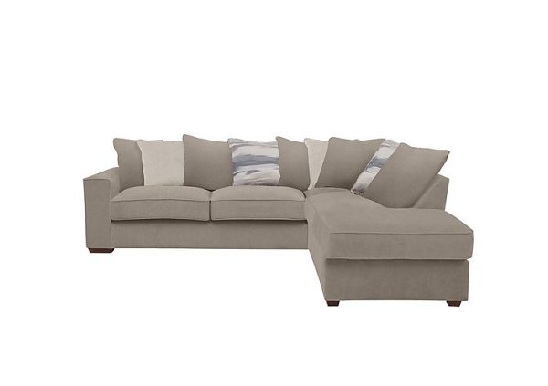 Cory Fabric Right Hand Facing Corner Chaise Scatter Back Sofa Bed Cosmo Mist Cream Pack