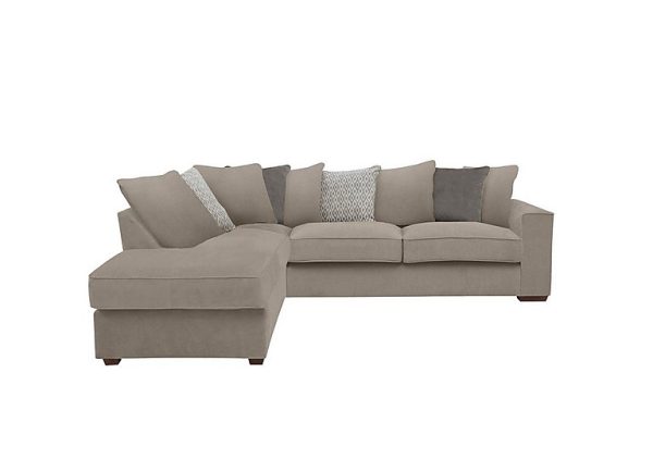 Cory Fabric Left Hand Facing Corner Chaise Scatter Back Sofa Bed Cosmo Mist Grey Pack