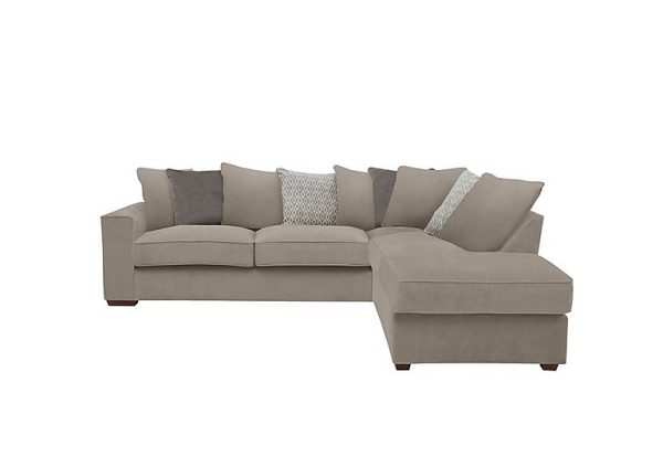 Cory Fabric Right Hand Facing Corner Chaise Scatter Back Sofa Bed Cosmo Mist Grey Pack