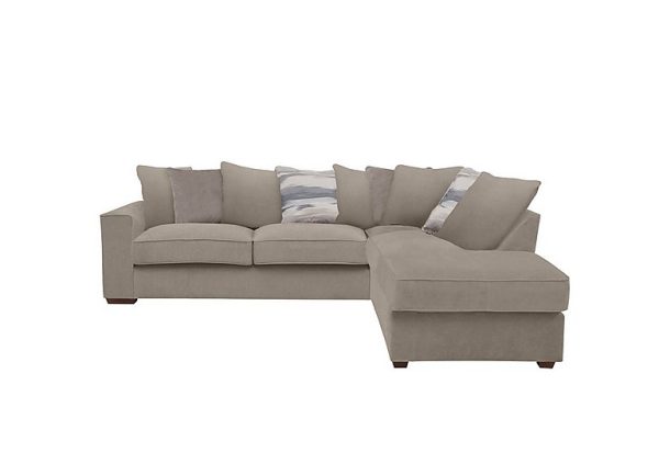 Cory Fabric Right Hand Facing Corner Chaise Scatter Back Sofa Bed Cosmo Mist Natural Pack