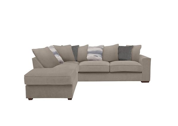 Cory Fabric Left Hand Facing Corner Chaise Scatter Back Sofa Bed Cosmo Mist Slate Pack