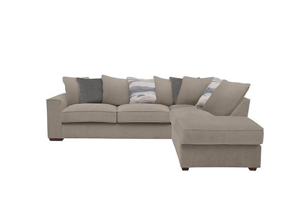 Cory Fabric Right Hand Facing Corner Chaise Scatter Back Sofa Bed Cosmo Mist Slate Pack