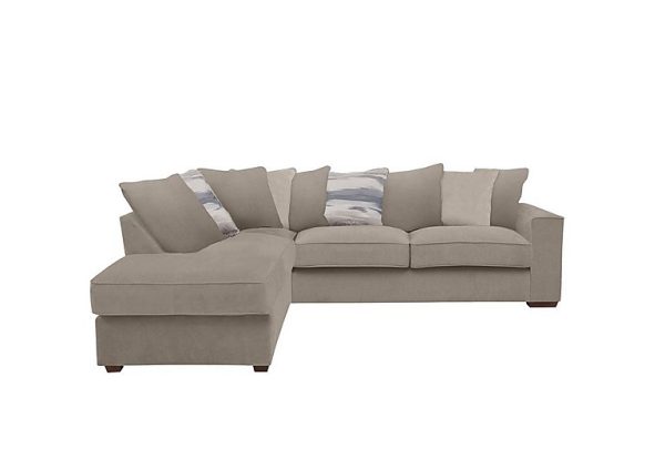 Cory Fabric Left Hand Facing Corner Chaise Scatter Back Sofa Bed Cosmo Mist Taupe Pack