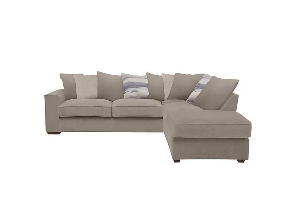 Cory Fabric Right Hand Facing Corner Chaise Scatter Back Sofa Bed Cosmo Mist Taupe Pack