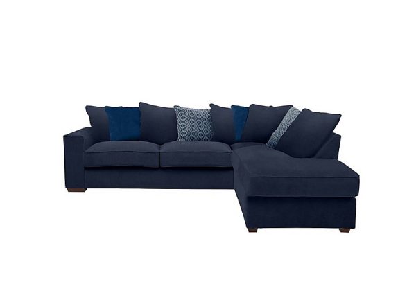 Cory Fabric Right Hand Facing Corner Chaise Scatter Back Sofa Bed Cosmo Navy Blue Pack