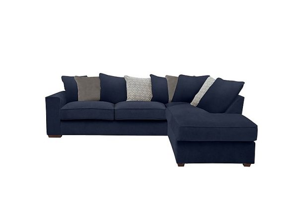 Cory Fabric Right Hand Facing Corner Chaise Scatter Back Sofa Bed Cosmo Navy Grey Pack