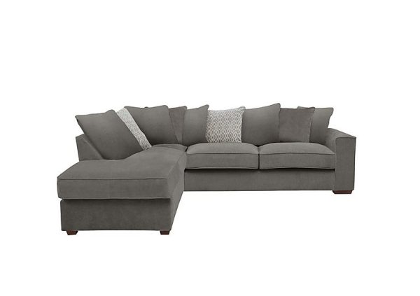 Cory Fabric Left Hand Facing Corner Chaise Scatter Back Sofa Bed Cosmo Pewter Grey Pack