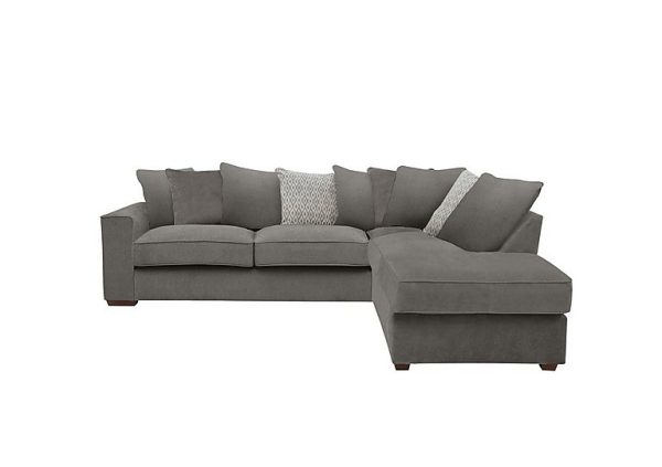 Cory Fabric Right Hand Facing Corner Chaise Scatter Back Sofa Bed Cosmo Pewter Grey Pack