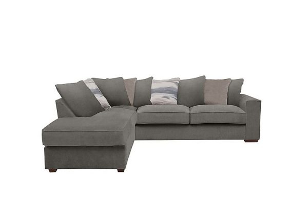 Cory Fabric Left Hand Facing Corner Chaise Scatter Back Sofa Bed Cosmo Pewter Natural Pack