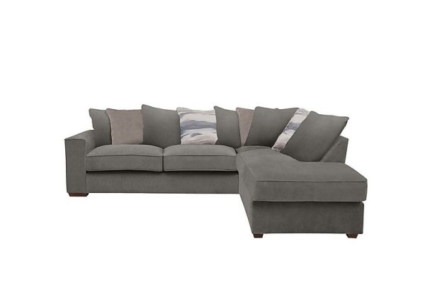 Cory Fabric Right Hand Facing Corner Chaise Scatter Back Sofa Bed Cosmo Pewter Natural Pack