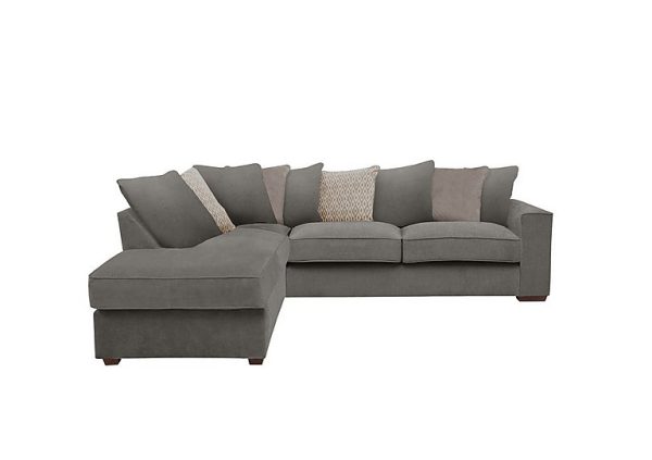 Cory Fabric Left Hand Facing Corner Chaise Scatter Back Sofa Bed Cosmo Pewter Stone Pack