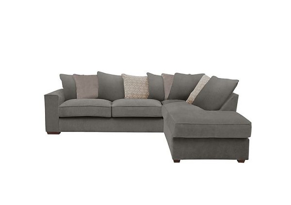 Cory Fabric Right Hand Facing Corner Chaise Scatter Back Sofa Bed Cosmo Pewter Stone Pack