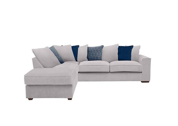 Cory Fabric Left Hand Facing Corner Chaise Scatter Back Sofa Bed Cosmo Silver Blue Pack