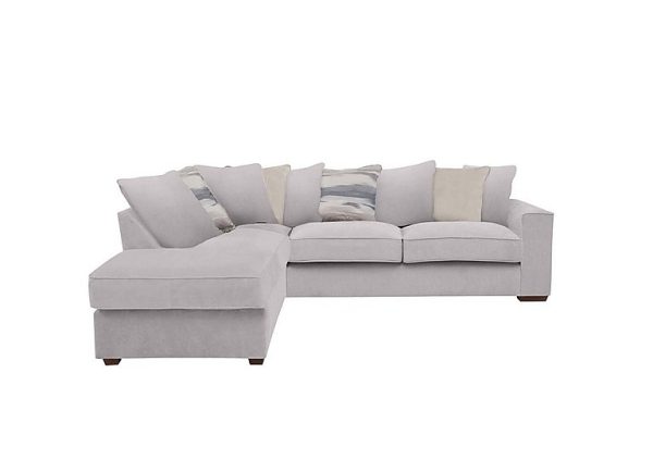 Cory Fabric Left Hand Facing Corner Chaise Scatter Back Sofa Bed Cosmo Silver Cream Pack