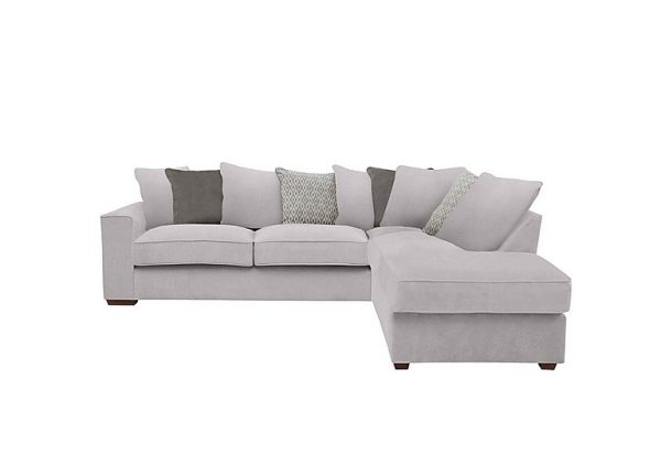 Cory Fabric Right Hand Facing Corner Chaise Scatter Back Sofa Bed Cosmo Silver Grey Pack