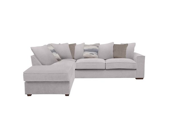 Cory Fabric Left Hand Facing Corner Chaise Scatter Back Sofa Bed Cosmo Silver Natural Pack