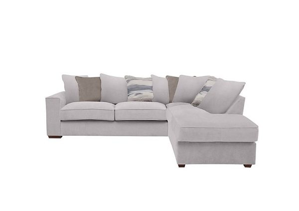 Cory Fabric Right Hand Facing Corner Chaise Scatter Back Sofa Bed Cosmo Silver Natural Pack