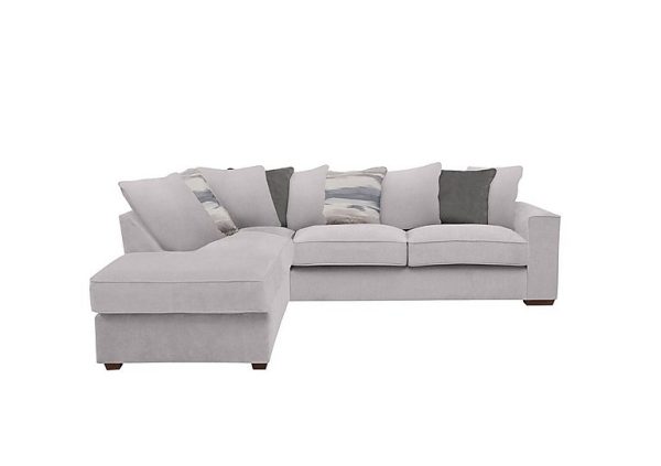 Cory Fabric Left Hand Facing Corner Chaise Scatter Back Sofa Bed Cosmo Silver Slate Pack