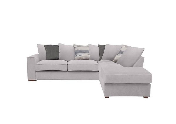 Cory Fabric Right Hand Facing Corner Chaise Scatter Back Sofa Bed Cosmo Silver Slate Pack