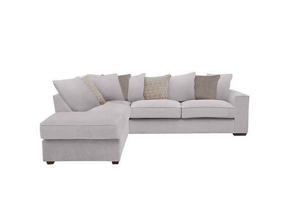 Cory Fabric Left Hand Facing Corner Chaise Scatter Back Sofa Bed Cosmo Silver Stone Pack