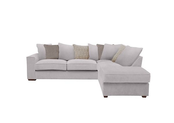 Cory Fabric Right Hand Facing Corner Chaise Scatter Back Sofa Bed Cosmo Silver Stone Pack