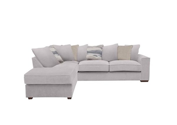 Cory Fabric Left Hand Facing Corner Chaise Scatter Back Sofa Bed Cosmo Silver Taupe Pack