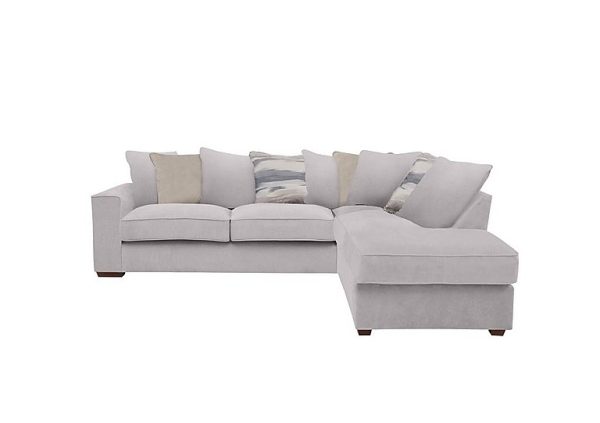 Cory Fabric Right Hand Facing Corner Chaise Scatter Back Sofa Bed Cosmo Silver Taupe Pack