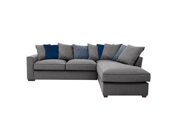 Cory Fabric Right Hand Facing Corner Chaise Scatter Back Sofa Bed Dallas Charcoal Blue Pack