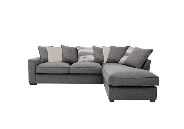 Cory Fabric Right Hand Facing Corner Chaise Scatter Back Sofa Bed Dallas Charcoal Cream Pack