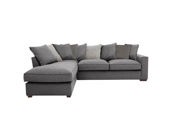 Cory Fabric Left Hand Facing Corner Chaise Scatter Back Sofa Bed   Dallas Charcoal  Grey Pack