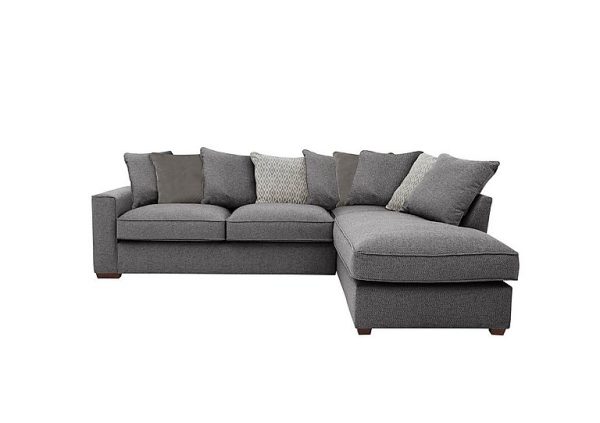 Cory Fabric Right Hand Facing Corner Chaise Scatter Back Sofa Bed   Dallas Charcoal  Grey Pack