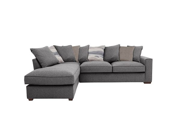 Cory Fabric Left Hand Facing Corner Chaise Scatter Back Sofa Bed Dallas Charcoal Natural Pack