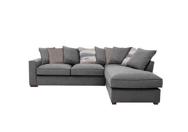 Cory Fabric Right Hand Facing Corner Chaise Scatter Back Sofa Bed Dallas Charcoal Natural Pack