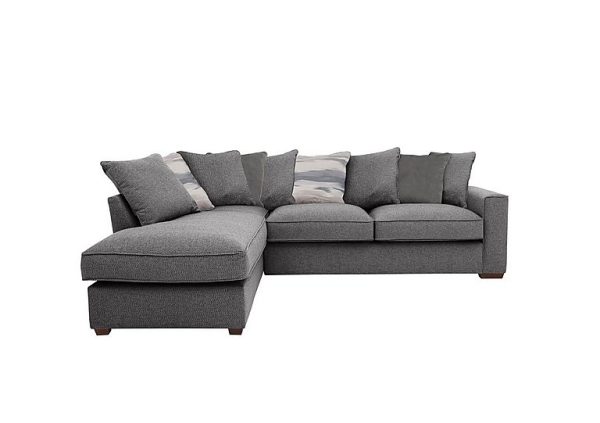 Cory Fabric Left Hand Facing Corner Chaise Scatter Back Sofa Bed Dallas Charcoal Slate Pack