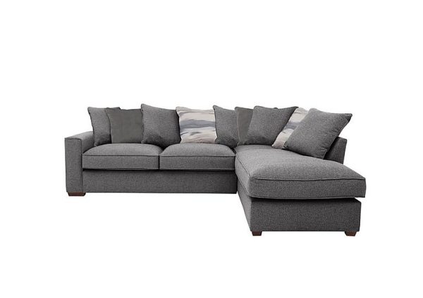 Cory Fabric Right Hand Facing Corner Chaise Scatter Back Sofa Bed Dallas Charcoal Slate Pack