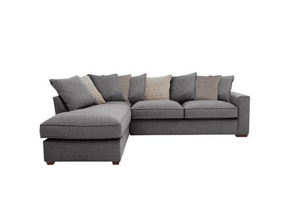 Cory Fabric Left Hand Facing Corner Chaise Scatter Back Sofa Bed Dallas Charcoal Stone Pack